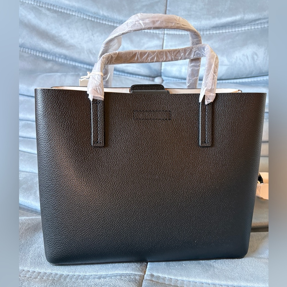 Tory Burch Black top handle Leather Tote Bag crossbody Bag black - Picture 5 of 8